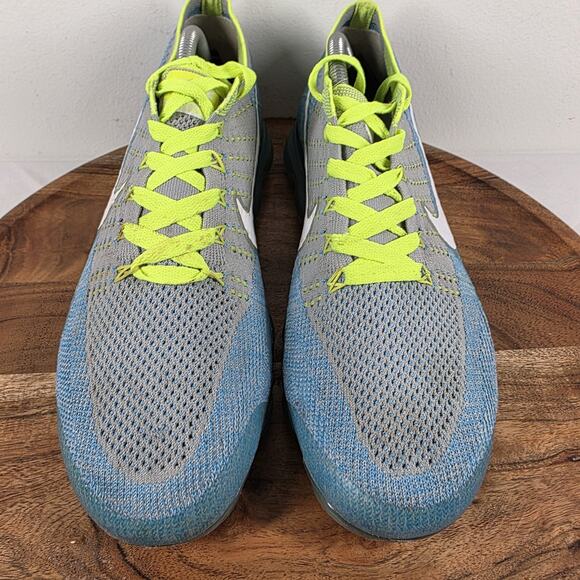 Nike Air VaporMax Flyknit Sprite Volt Mens Gray Blue Size 10 Shoes 849558-022 main image 12